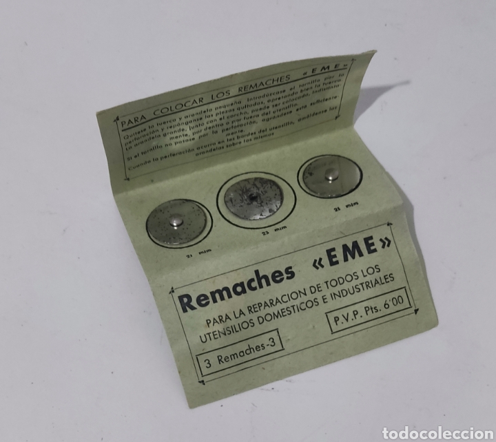 Coleccionismo: lote - antiguo blister de remaches - eme - car219