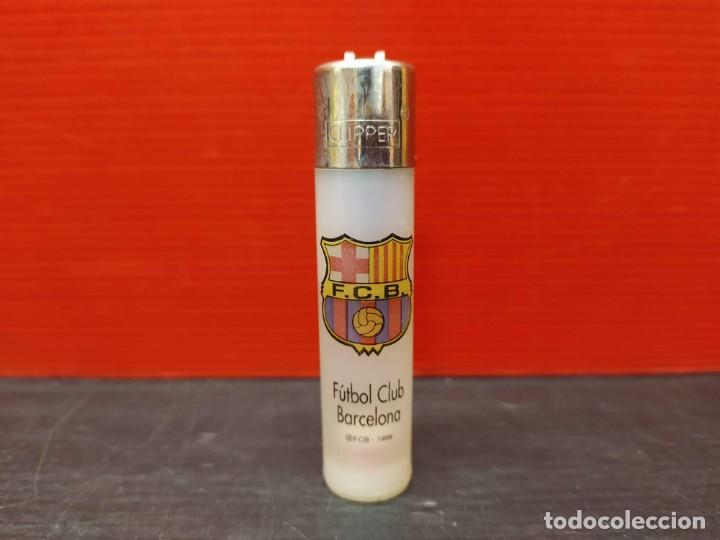 Coleccionismo: mechero encendedor rosca redonda clipper tematica futbol escudo fc barcelona 1999