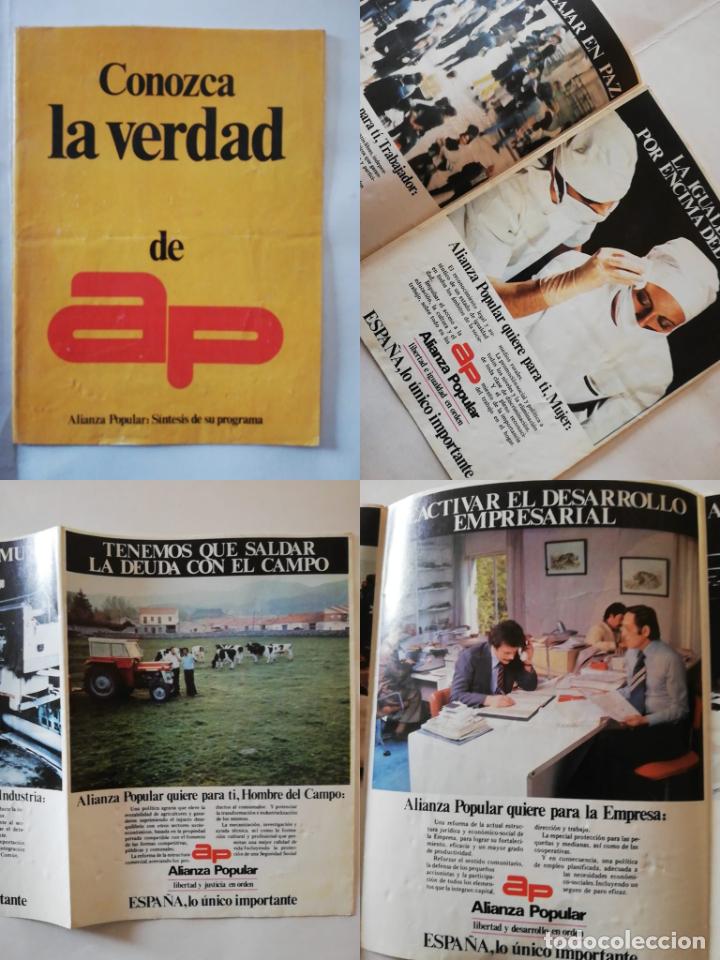 Colecionismo: ANTIGUO PROPAGANDA ELECTORAL ALIANZA POPULAR S&Iacute;NTESIS DE SU PROGRAMA 1982