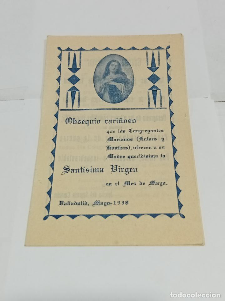 Collezionismo: OBSEQUIO CARI&Ntilde;OSO. CONGREGANTES MARIANOS OFRECEN A LA STA VIRGEN. 1938. VALLADOLID. VER