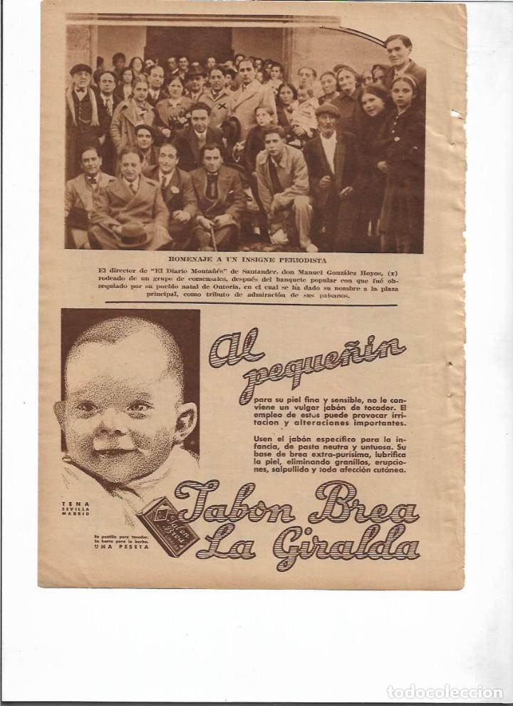 Colecionismo: A&Ntilde;O 1936 RECORTE PRENSA PUBLICIDAD JABON BREA LA GIRALDA PARA NI&Ntilde;OS