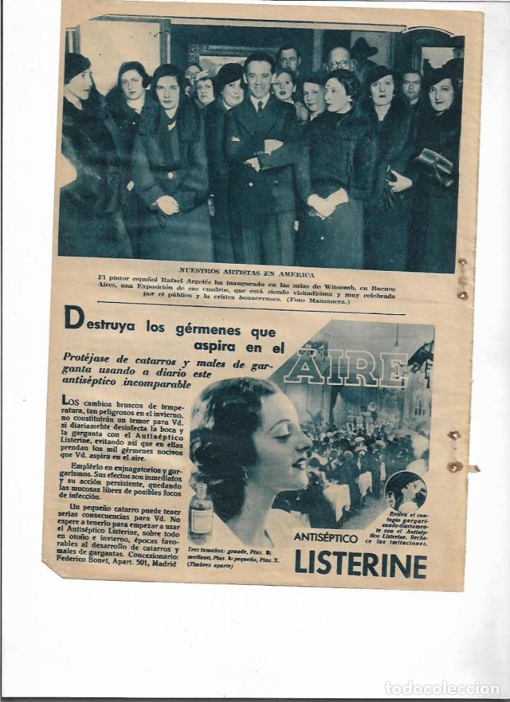 Colecionismo: A&Ntilde;O 1936 RECORTE PRENSA PINTURA PINTOR RAFAEL ARGELES INAUGURACION SALAS DEL WITOOMB BUENOS AIRES
