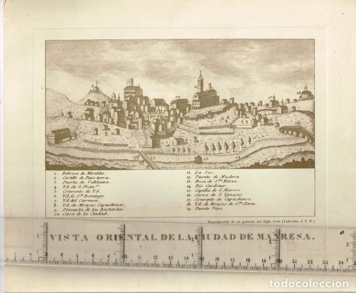 Coleccionismo: 1959 FELICITACI&Oacute;N NAVIDE&Ntilde;A, EN PORTADA REPRODUCCI&Oacute;N GRABADO &rdquo;VISTA ORIENTAL DE LA CIUDAD DE MANRESA&rdquo;