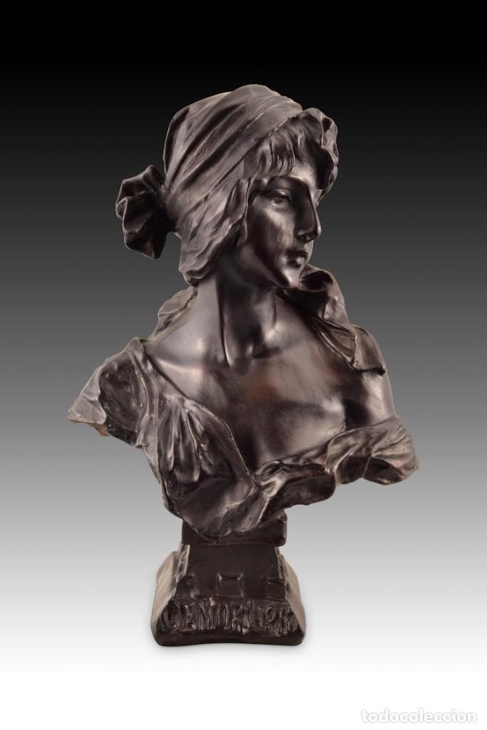 Coleccionismo: &ldquo;Busto de dama&rdquo;. Metal - Foto 6