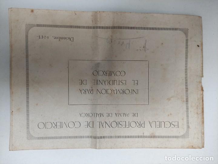 Coleccionismo: Programa Escuela Comercio, palma 1953