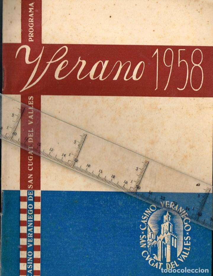 Coleccionismo: 1958 CASINO VERANIEGO DE SAN CUGAT DEL VALLES - PROGRAMA DE ACTOS