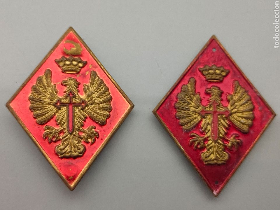 Coleccionismo: PAREJA ROMBOS INFANTER&Iacute;A EPOCA FRANCO INSIGNIA EJERCITO ESPA&Ntilde;OL PAREJA