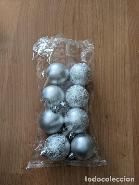 Sammeln: LOTE 8 BOLAS NAVIDAD PLATEADAS