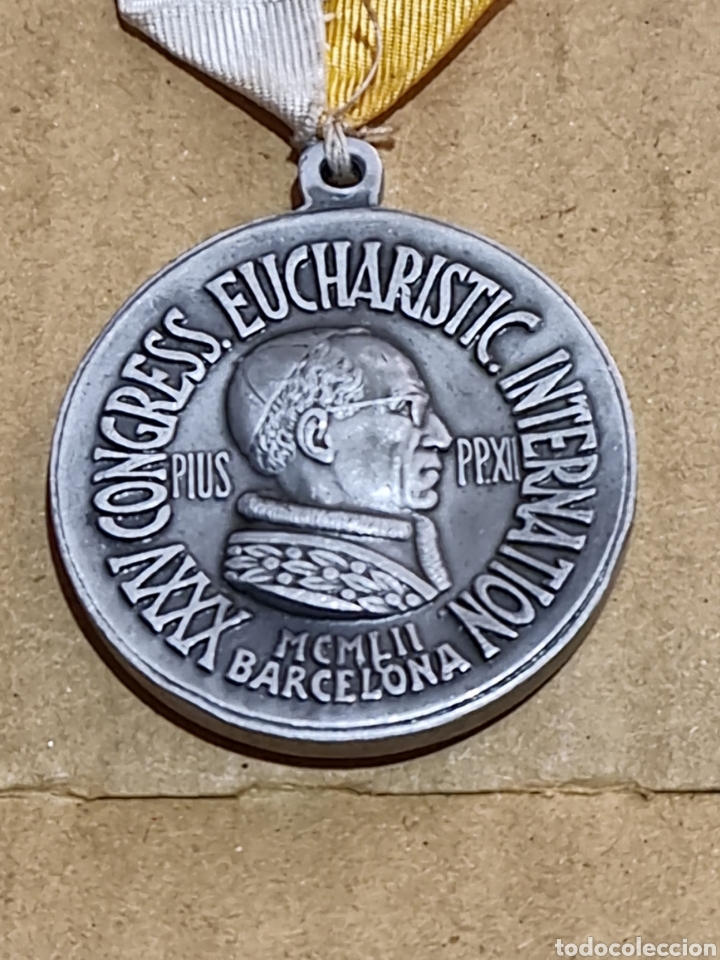 Coleccionismo: MEDALLA XXXV CONGRESO EUCAR&Iacute;STICO BARCELONA 34MM 1952