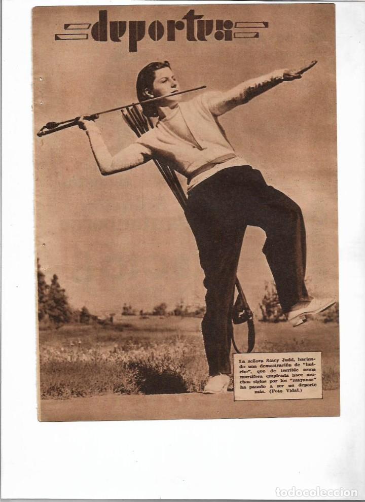 Collezionismo: A&Ntilde;O 1934 RECORTE PRENSA DEPORTES JABALINA SATCY JUDD DEMOSTRACION LANZAMIENTO HULCHE ARMA MAYANOS