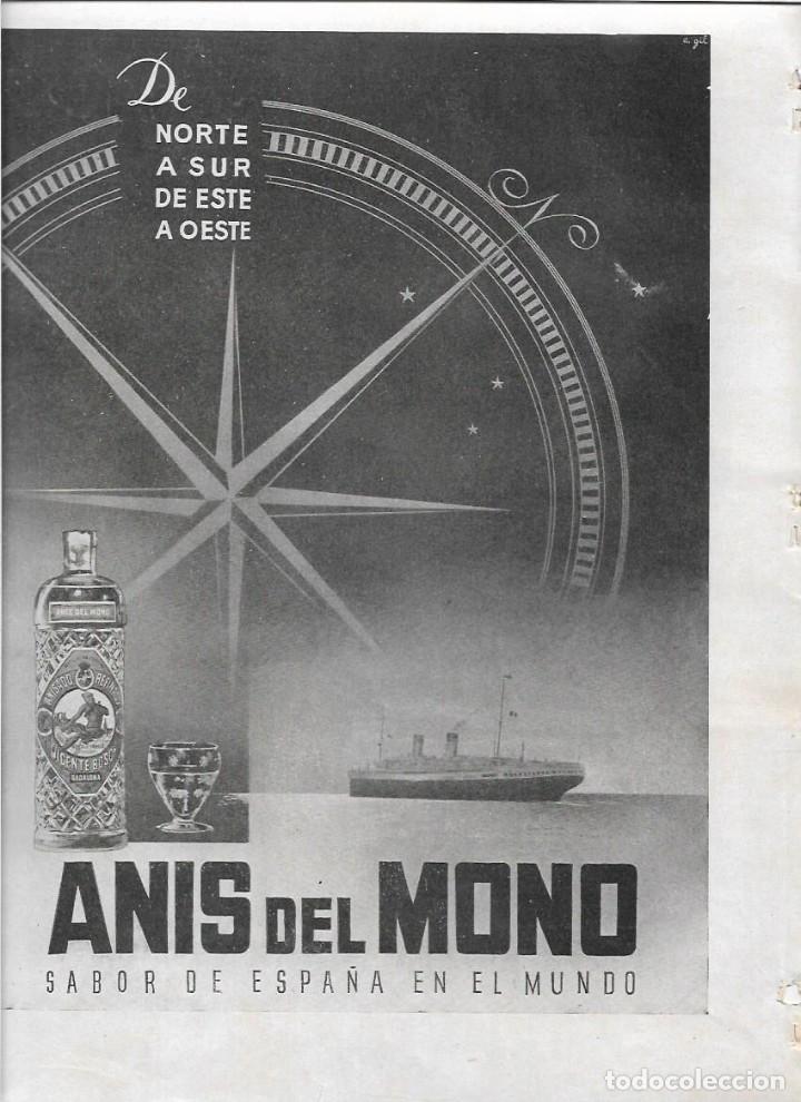 Coleccionismo: A&Ntilde;O 1949 RECORTE PRENSA PUBLICIDAD ANIS DEL MONO DESTILERIAS VICENTE BOSCH BADALONA