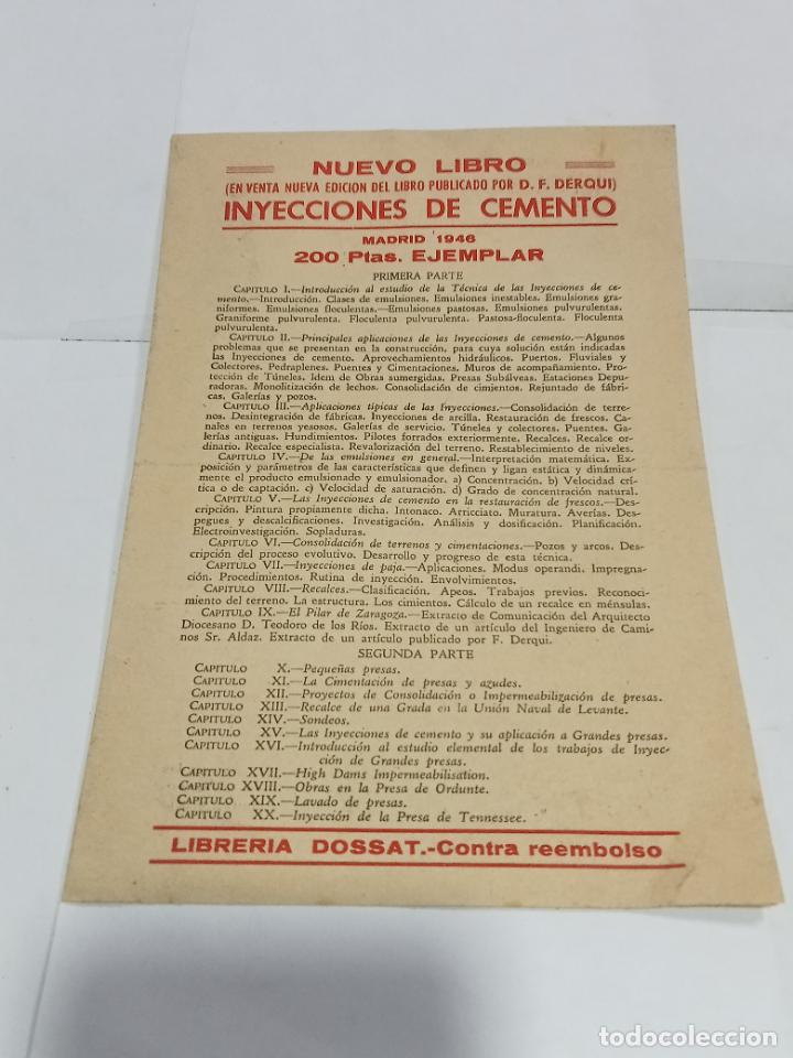 Colecionismo: FOLLETO PUBLICITARIO. PUBLICACIONES. INYECCIONES DE CEMENTO. 1946. LIBRERIA DOSSAT. VER