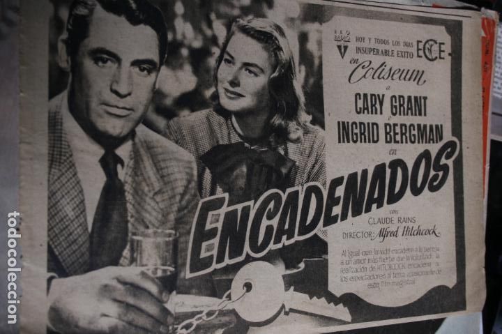 Coleccionismo: RECORTE PRENSA ORIGINAL ENCADENADOS INGRID BERGMAN CARY GRANT ALFRED HITCHCOCK 19X28 CMS