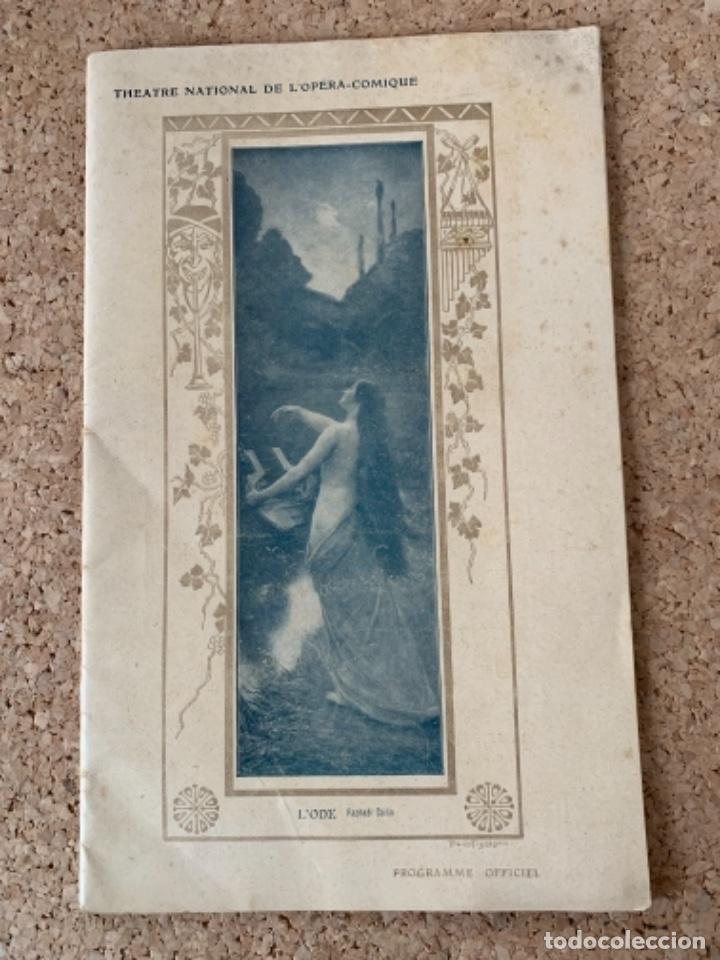 Coleccionismo: Programa de mano del Theatre National de l&rsquo;Op&eacute;ra-Comique 1908 - Foto 1