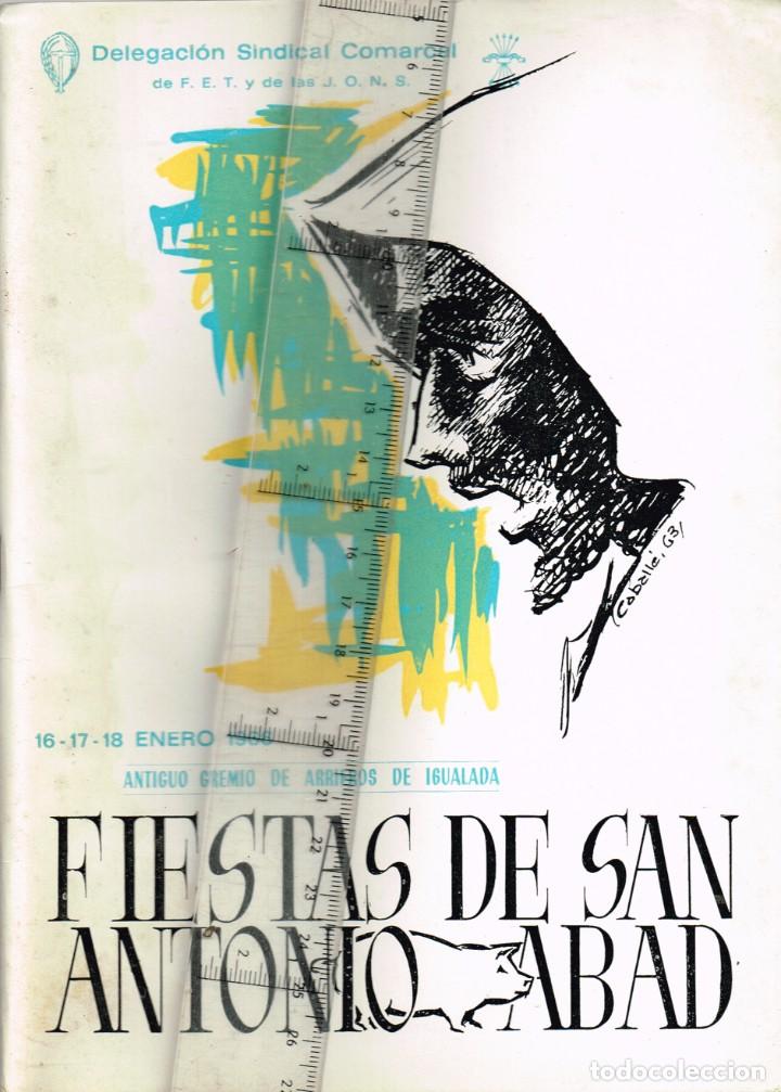 Coleccionismo: 1966 LOTE 5 ITEMS - IGUALADA ANTIGUO GREMIO DE ARRIEROS PROGRAMAS FIESTAS DE S. ANTONIO ABAD