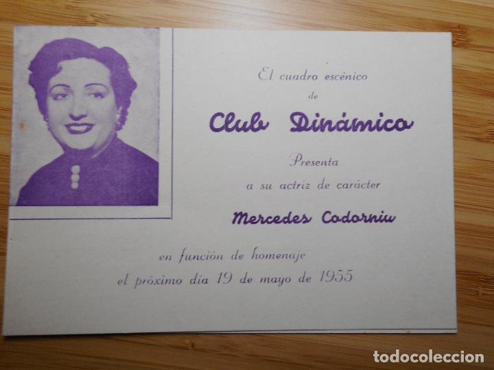 Coleccionismo: CLUB DINAMICO.TEATRO.BARCELONA 1955. MERCEDES CODORNIU.ROSA ENRICH.TERESA FARR&Eacute;.ANTONIO PAR&Eacute;S