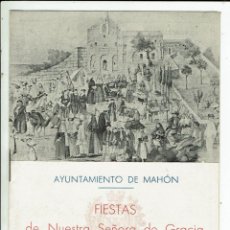 Coleccionismo: PROGRAMA DE FIESTAS DE NUESTRA. SEÑORA DE GRACIA. MAHÓN.1952. (1.7S). Lote 334355083