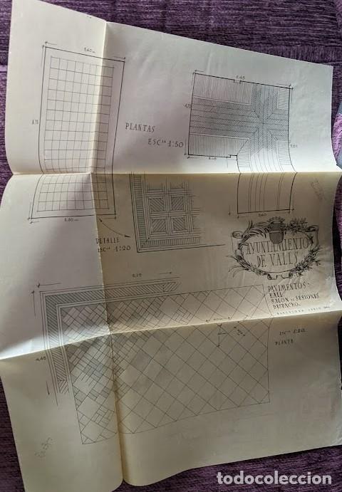 Coleccionismo: Planos del ayuntamiento de Valls de 1945 - Foto 1