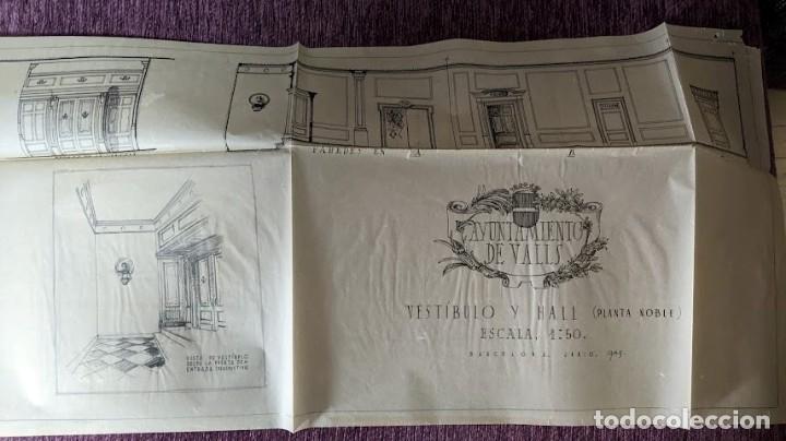 Coleccionismo: Planos del ayuntamiento de Valls de 1945 - Foto 2