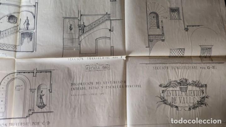 Coleccionismo: Planos del ayuntamiento de Valls de 1945 - Foto 4