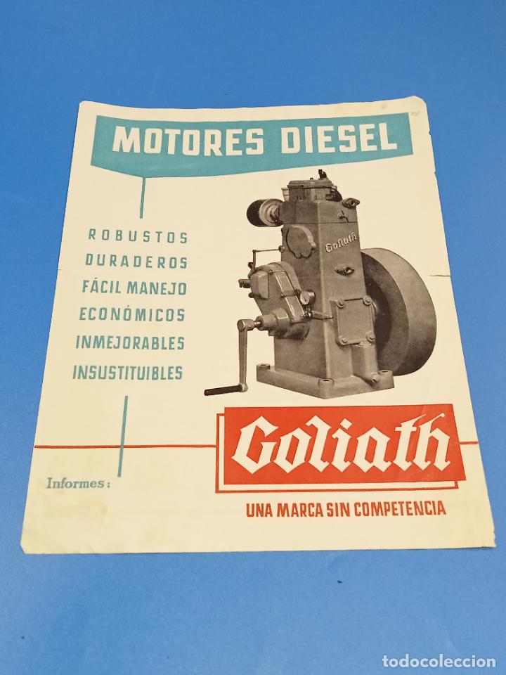 Sammelleidenschaft Papier: PUBLICIDAD. MOTORES DIESEL. GOLIATH. CARACTER&Iacute;STICAS Y OBSERVACIONES AL DORSO
