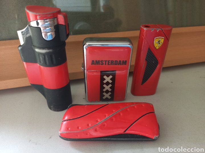 Coleccionismo: Lote de mecheros , uno de ferrari, Amsterdam