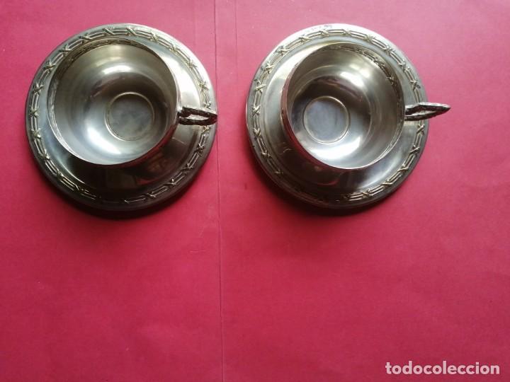 Coleccionismo: 2 tazas con sus platos, meneses - Foto 1