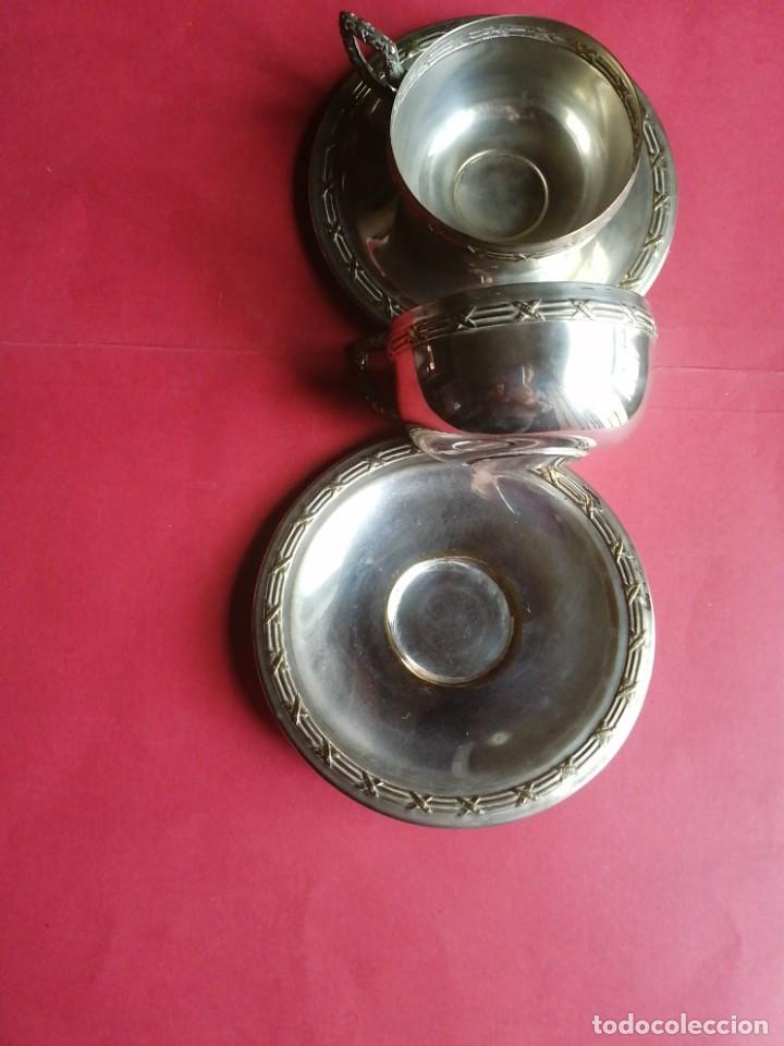 Coleccionismo: 2 tazas con sus platos, meneses - Foto 4