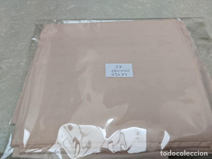 Coleccionismo: 2 RETALES ROSA P&Aacute;LIDO CON GRABADO 180 X 40 + 95 X 37