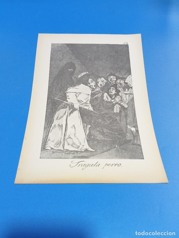 Sammelleidenschaft Papier: LAMINA. LOS CAPRICHOS DE GOYA. N&ordm; 58. TR&Aacute;GALA PERRO. 17 X 24 CM