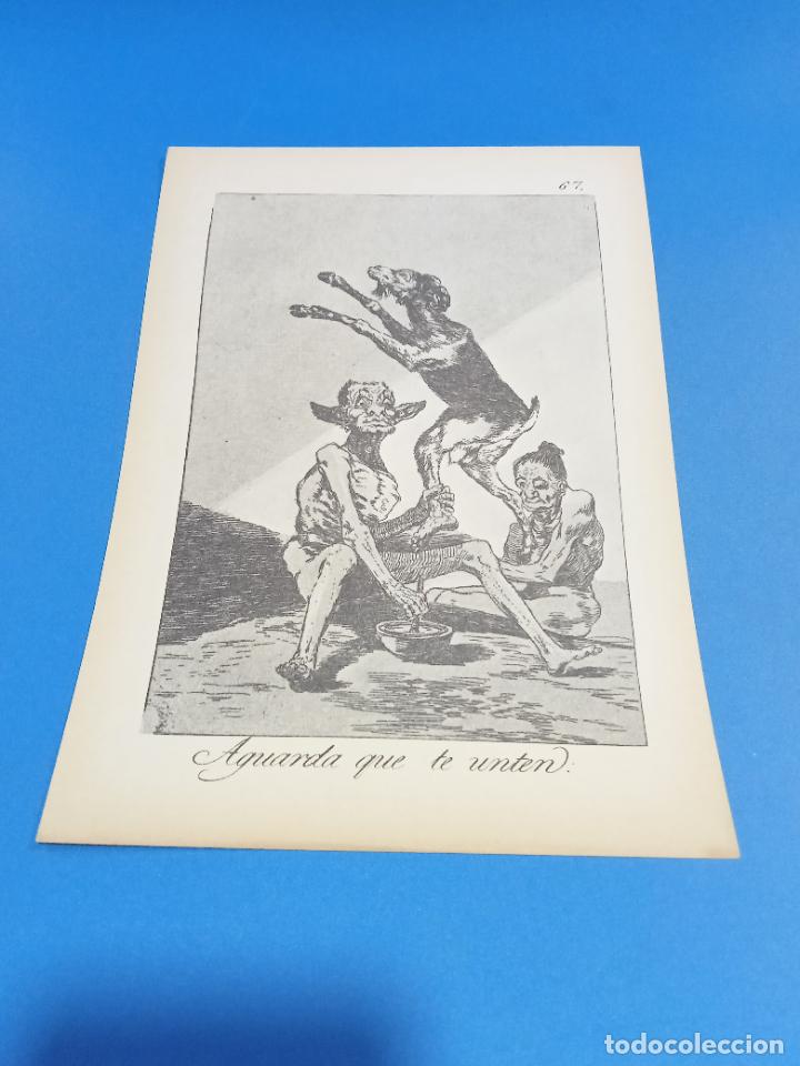 Collecting paper: LAMINA. LOS CAPRICHOS DE GOYA. N&ordm; 67. AGUARDA QUE TE UNTEN. 17 X 24 CM