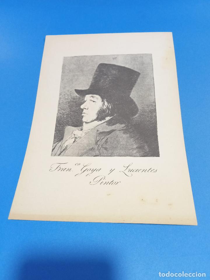 Collezionismo: LAMINA. LOS CAPRICHOS DE GOYA. PERFIL DE FRANCISCO GOYA Y LUCIENTES. PINTOR. 17 X 24 CM
