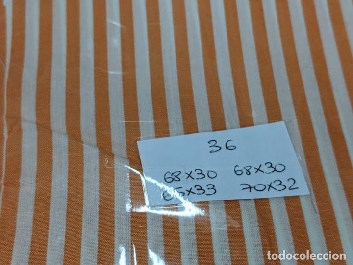 Colecionismo: 4 RETALES RAYAS (68 X 33) + 2 (68 X 30) + (70 X 32)