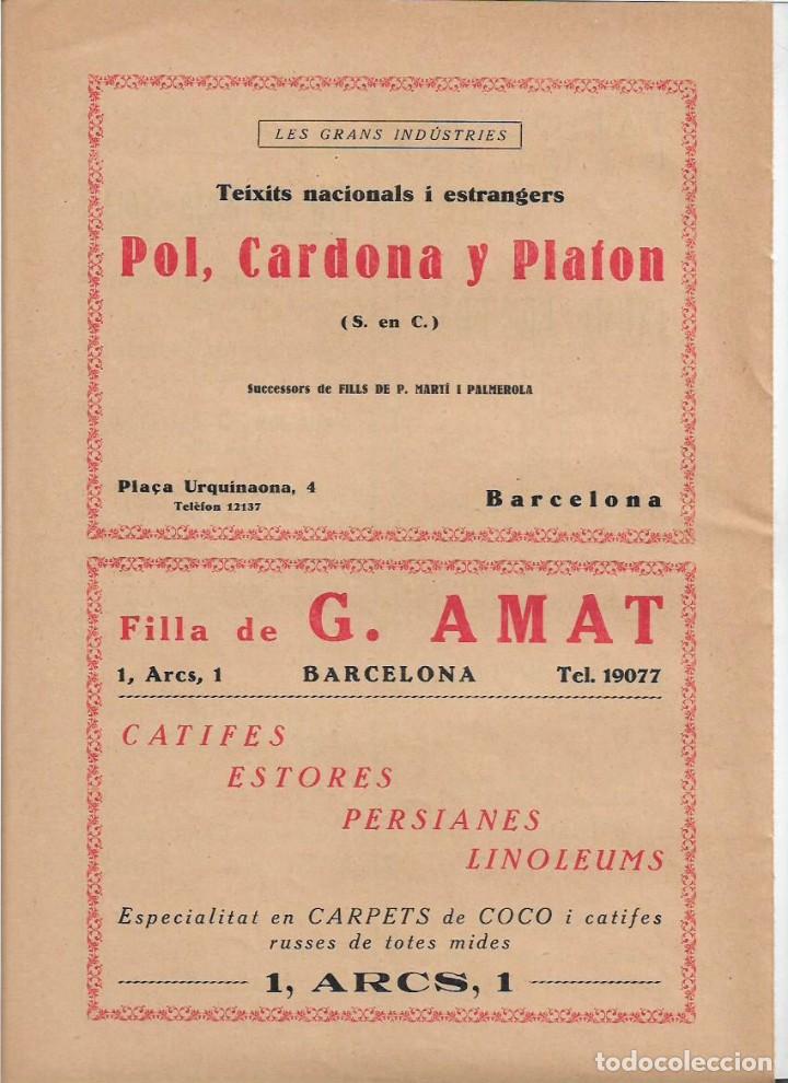 Colecionismo: A&Ntilde;O 1928 PUBLICIDAD POL CARDONA Y PLAION SUCESORES HIJOS MARTI PALMEROLA TEJIDOS BARCELONA