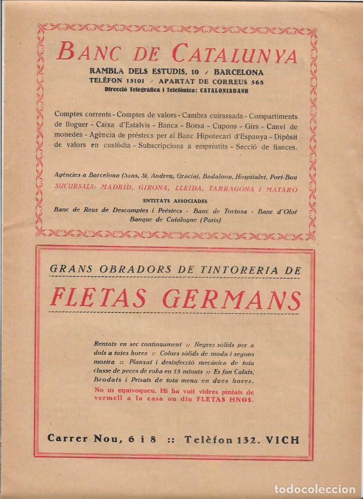 Colecionismo: A&Ntilde;O 1928 RECORTE PRENSA PUBLICIDAD EN CATALAN TINTORERIA FLETAS GERMANS HERMANOS CARRER NOU VIC