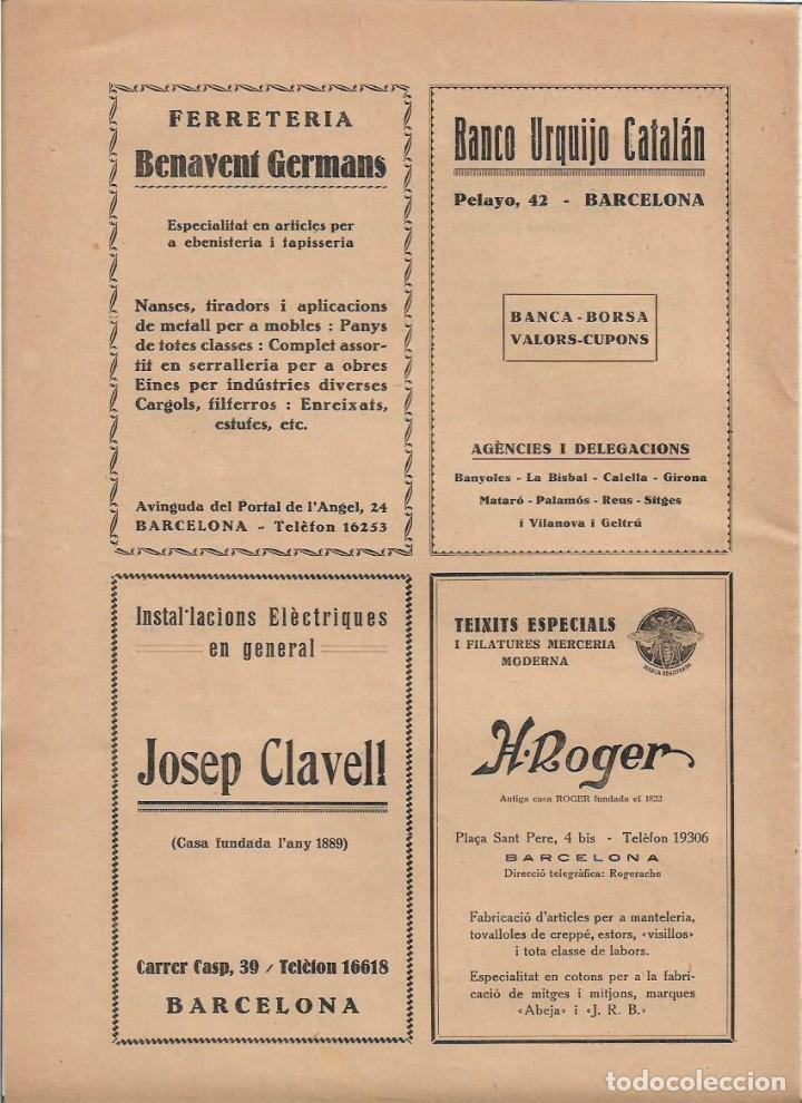 Colecionismo: A&Ntilde;O 1928 PUBLICIDAD FERRETERIA BENAVENT GERMANS HERMANOS BANCO URQUIJO CATALAN BARCELONA