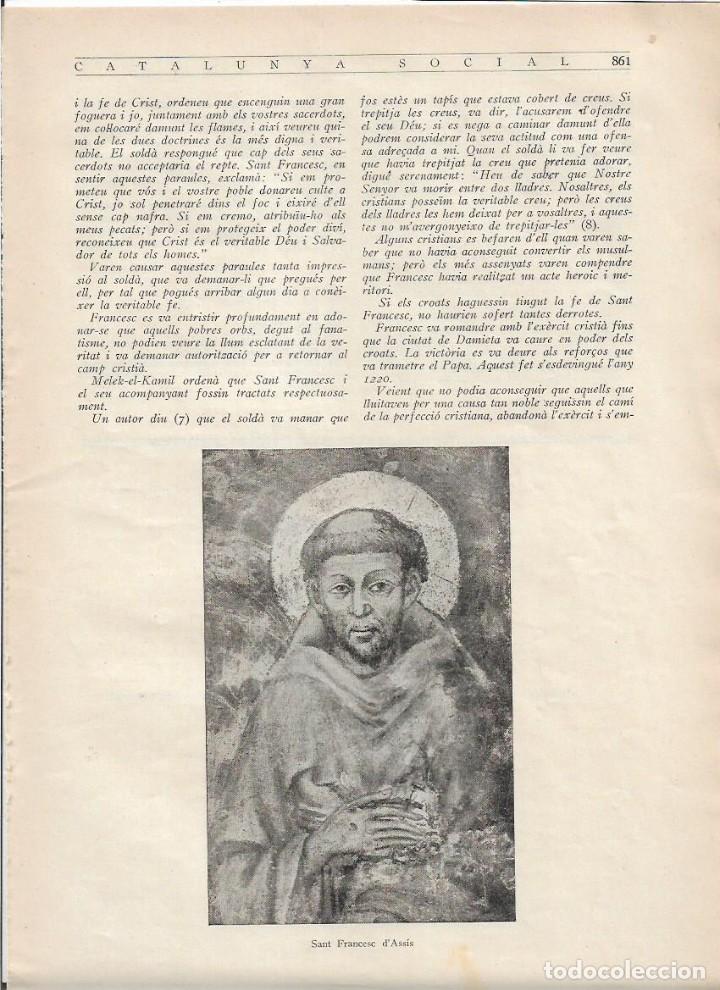 Colecionismo: A&Ntilde;O 1928 RECORTE PRENSA EN CATALA SANT FRANCESC D'ASSIS MISSIONER MISIONERO SANT FRANCISCOS ASIS