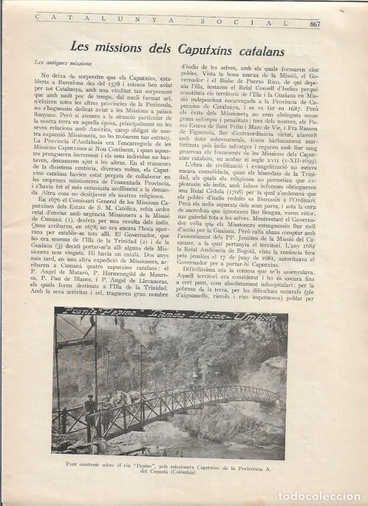 Coleccionismo: A&Ntilde;O 1928 MISIONES CAPUTXINS CATALANS PUENTE RIO PEPINO COLOMBIA FIDEL DE MONTCLAR