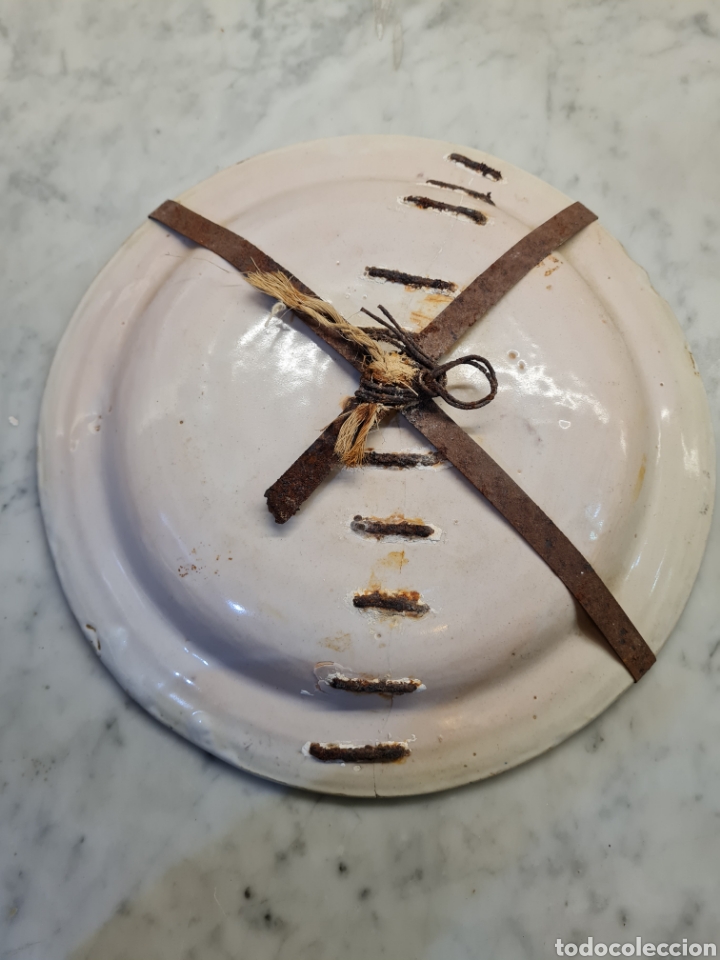 Coleccionismo: Plato antiguo pintado a mano - Foto 3