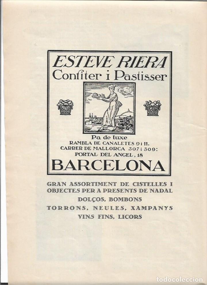 Colecionismo: A&Ntilde;O 1928 RECORTE PRENSA PUBLICIDAD EN CATALA PASTELERIA ESTEVE RIERA CONFITER PASTISSER BARCELONA