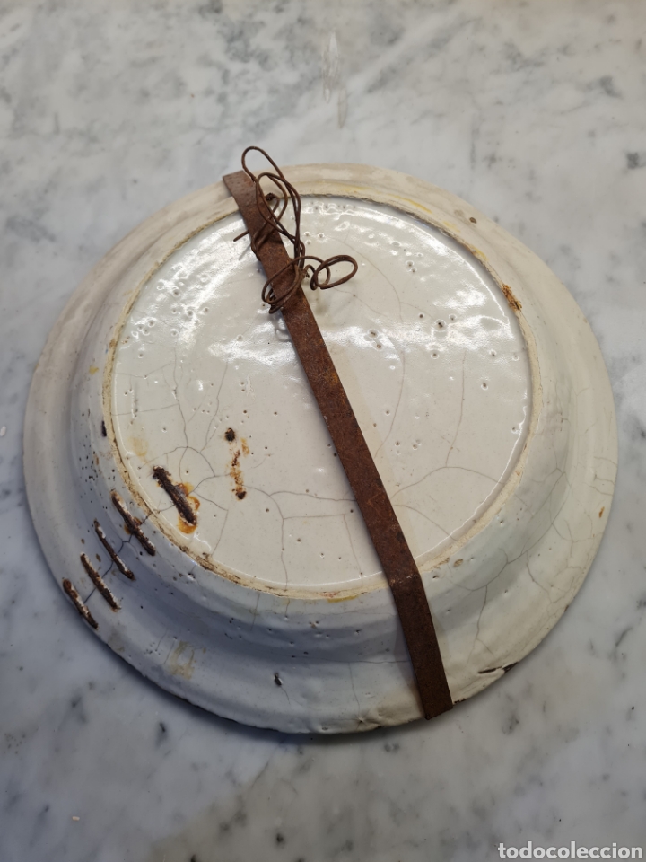 Coleccionismo: Plato antiguo pintado a mano - Foto 2