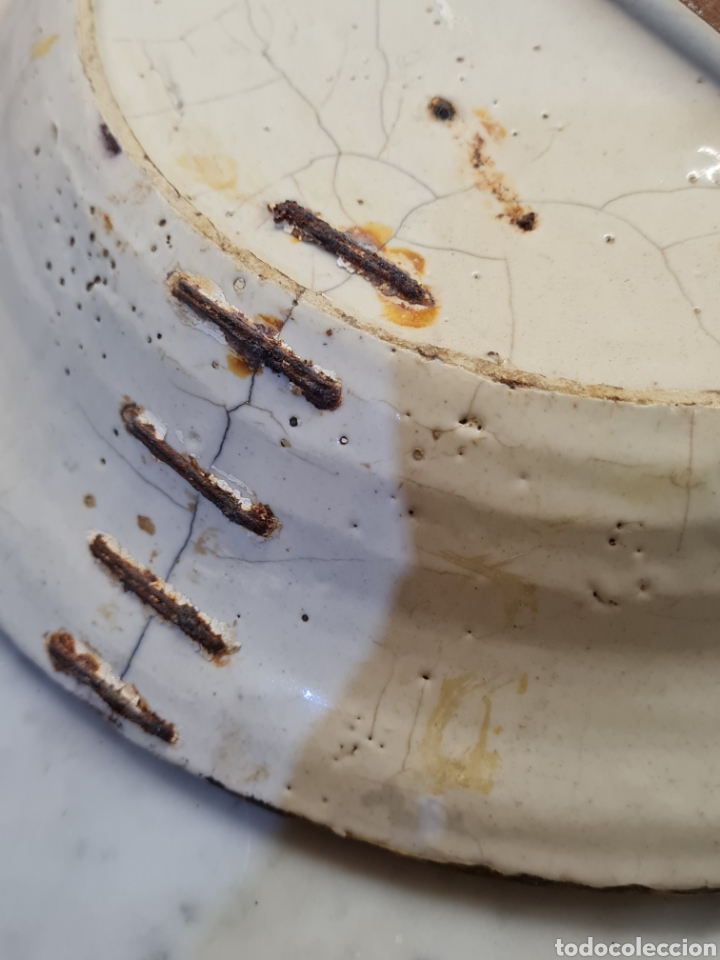 Coleccionismo: Plato antiguo pintado a mano - Foto 3
