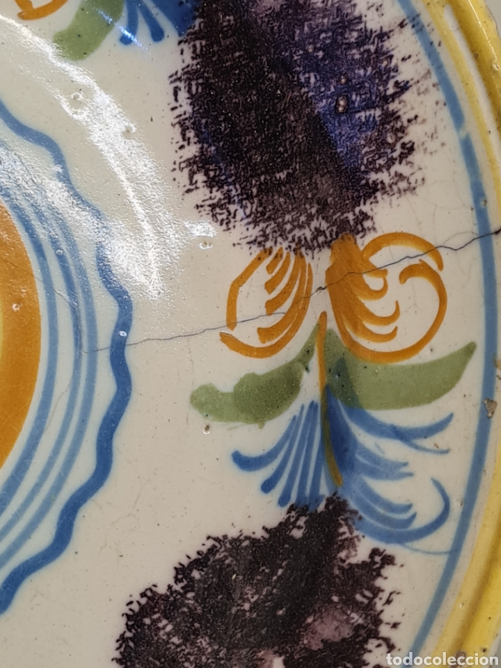 Coleccionismo: Plato antiguo pintado a mano - Foto 4