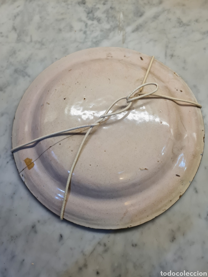 Coleccionismo: Plato antiguo pintado a mano - Foto 2