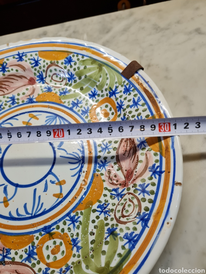 Coleccionismo: Plato antiguo pintado a mano - Foto 3