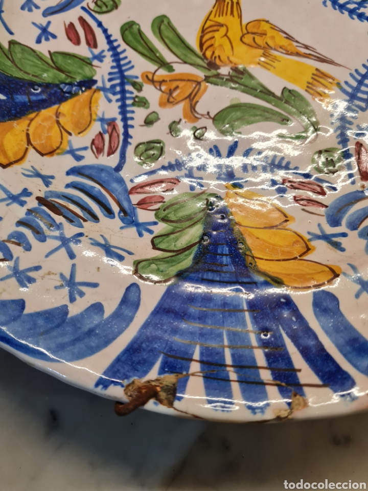 Coleccionismo: Plato antiguo pintado a mano - Foto 2