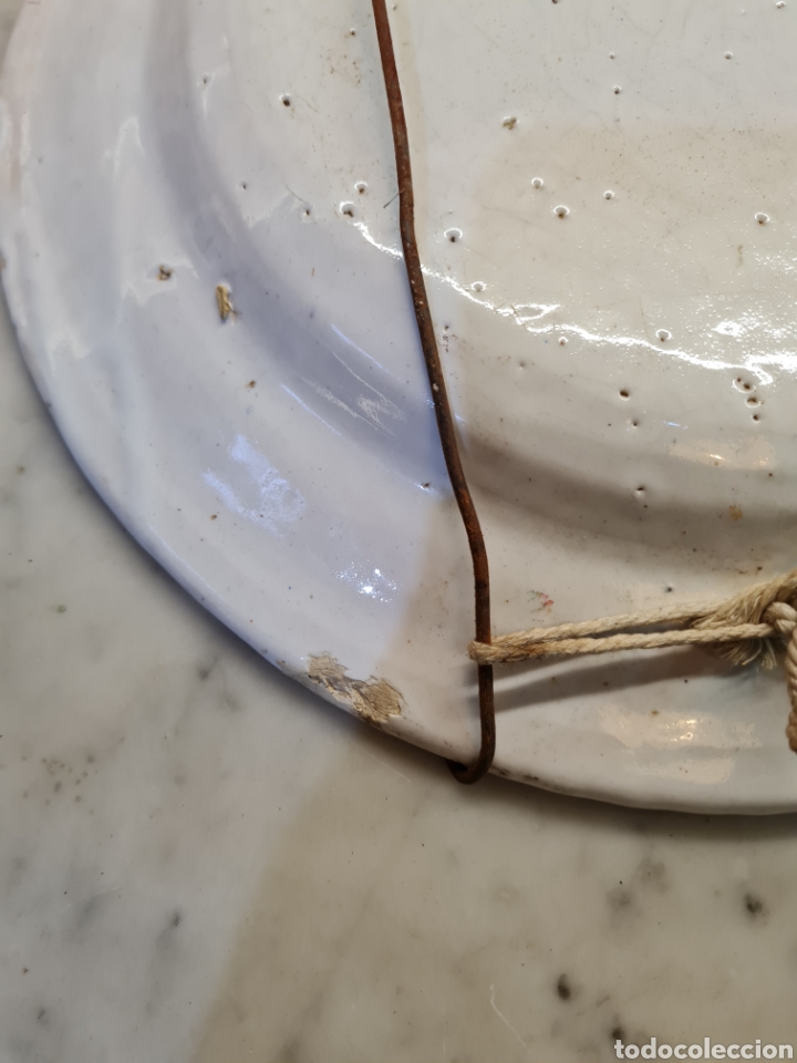 Coleccionismo: Plato antiguo pintado a mano - Foto 4