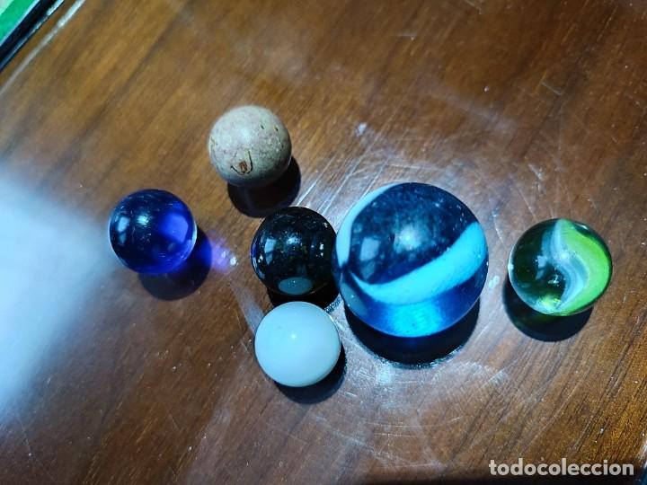 Coleccionismo: LOTE 6 CANICAS DE CRISTAL Y PIEDRA
