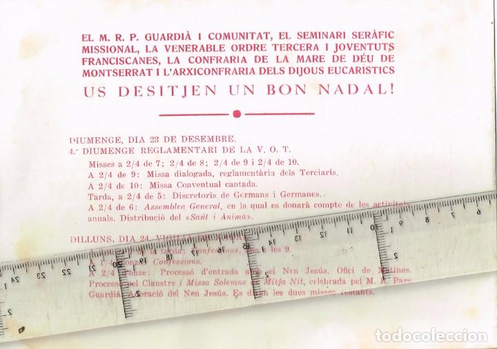 Coleccionismo: 12/1962 - 1/1963 Caputxins d&acute;Igualada &rdquo;Nadal&rdquo; programa d&acute;actes - Foto 2