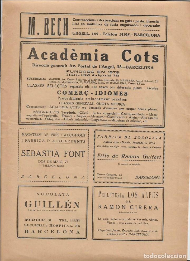 Coleccionismo: A&Ntilde;O 1928 PUBLICIDAD ACADEMIA COTS COMERCIO IDIOMAS BCNA XOCOLATA GUILLEN FILLS RAMON GUITART